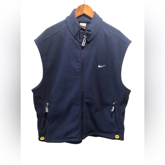 Nike Men's XXL Dark Blue Fleece Vest Logo Embroidered - Picture 1 of 8